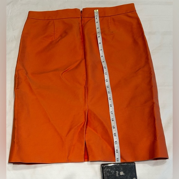 J.CREW Coral Orange No. 2 Pencil Skirt with Back Slit Size 10 - Picture 5 of 10